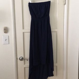Navy Strapless Dress
